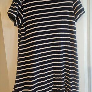 UGC Klassy Network Navy and White Stripe Dress, Size L